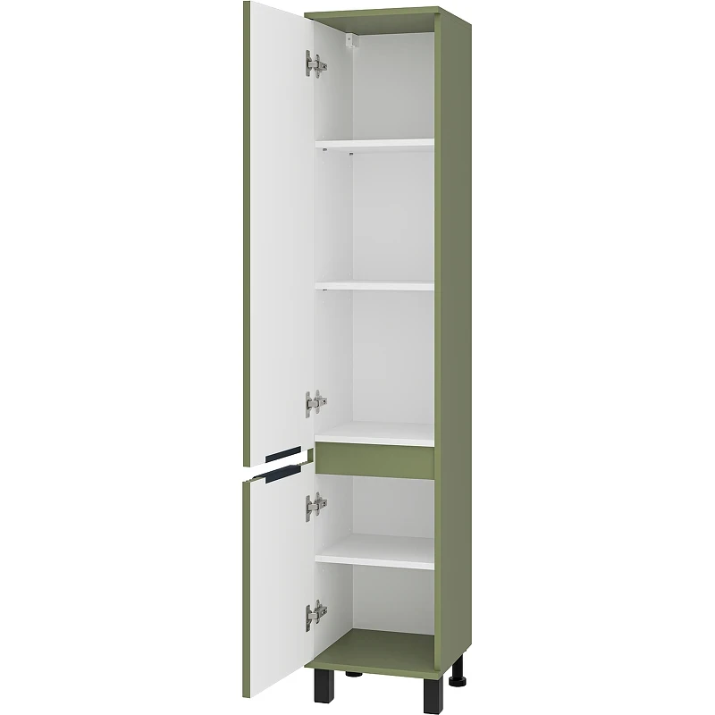 Шкаф пенал Brevita Enfida 35 L ENF-05035-0801L Зеленый матовый МДФ / ЛДСП