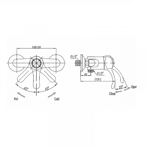 Смеситель для душа Cezares LIRA-C-DM-BLC Белый матовый