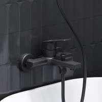 Смеситель для ванны Damixa Merkur 401000300 Черный матовый латунь на стену