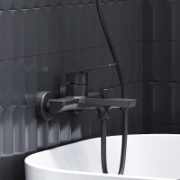 Смеситель для ванны Damixa Merkur 401000300 Черный матовый латунь на стену