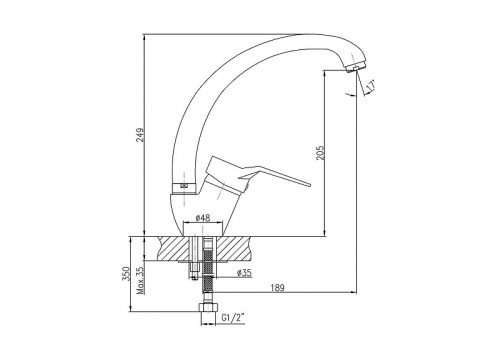 Смеситель для кухни Haiba HB4163-2 Хром