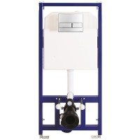 Комплект унитаза Cersanit Delfi TPL S-MZ-DELFI-PL с инсталляцией Berges Novum L3 040213 с сиденьем Микролифт и клавишей смыва Хром фарфор подвесной