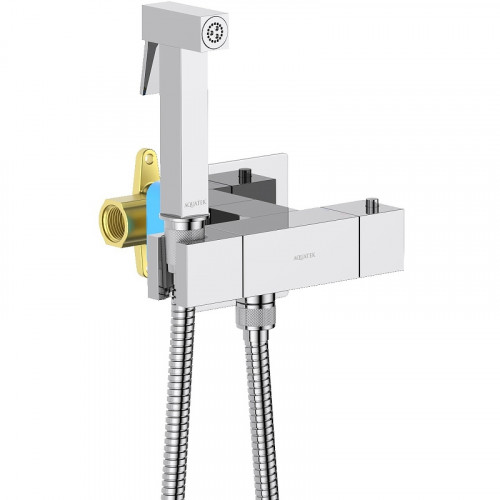 Гигиенический душ со смесителем Aquatek Либра AQ1028CR с термостатом Хром латунь встраиваемый