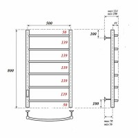 Электрический полотенцесушитель Point Афина PN04758 П6 500x800 диммер слева Хром