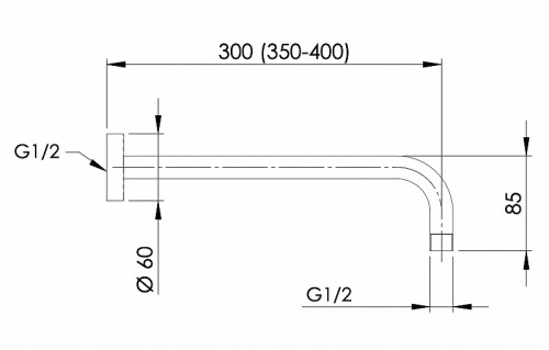 Кронштейн для верхнего душа Remer 343L30VO цвет Латунь состаренная