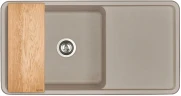 Кухонная мойка Aquaton Беллис 97 1A725132BS250 Серый шелк искусственный камень (литьевой мрамор) встраиваемый