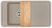 Кухонная мойка Aquaton Беллис 97 1A725132BS250 Серый шелк искусственный камень (литьевой мрамор) встраиваемый