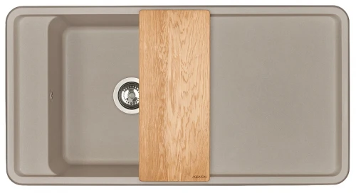 Кухонная мойка Aquaton Беллис 97 1A725132BS250 Серый шелк искусственный камень (литьевой мрамор) встраиваемый