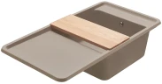 Кухонная мойка Aquaton Беллис 97 1A725132BS250 Серый шелк искусственный камень (литьевой мрамор) встраиваемый