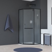 Душевой уголок RGW Hotel HO-084B 100х100 350608400-24 профиль Черный стекло матовое-сатинат
