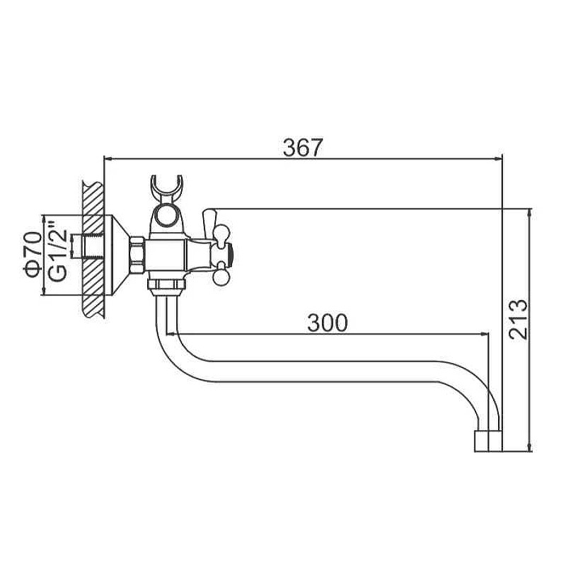Смеситель для ванны Ledeme H08 2508L универсальный Хром