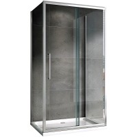 Душевой уголок Abber Schwarzer Diamant 140x60 AG30140H-S60-S60 профиль Хром стекло прозрачное