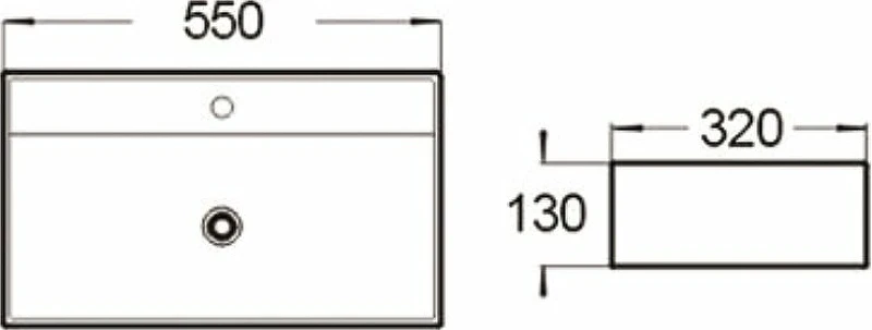 Раковина SantiLine 55 SL-1098 Белая фаянс накладная