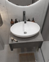 Тумба под раковину 1MarKa Grunge Loft 60П Ц0000001581 подвесная Бетон темно-серый МДФ / ЛДСП