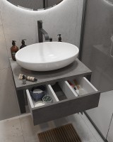 Тумба под раковину 1MarKa Grunge Loft 60П Ц0000001581 подвесная Бетон темно-серый МДФ / ЛДСП