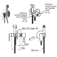 Гигиенический душ со смесителем Remer Dream D65W Хром латунь встраиваемый