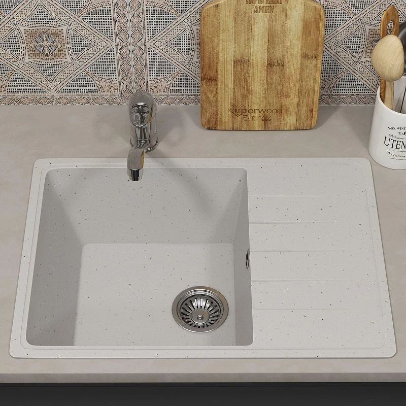 Кухонная мойка Uperwood ECON UPD-506-001 60 4910201239 цвет Белый камень