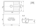 Кухонная мойка Uperwood ECON UPD-506-001 60 4910201239 цвет Белый камень
