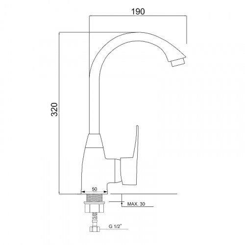 Смеситель для кухни Ростовская Мануфактура Сантехники PL5-017F Белый