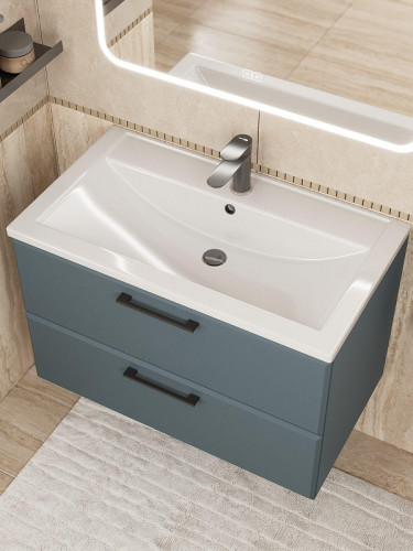 Тумба с раковиной Uperwood Foster New 80 KFosterNEW80g подвесная цвет Серый графит