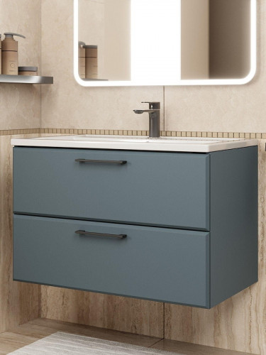 Тумба с раковиной Uperwood Foster New 80 KFosterNEW80g подвесная цвет Серый графит