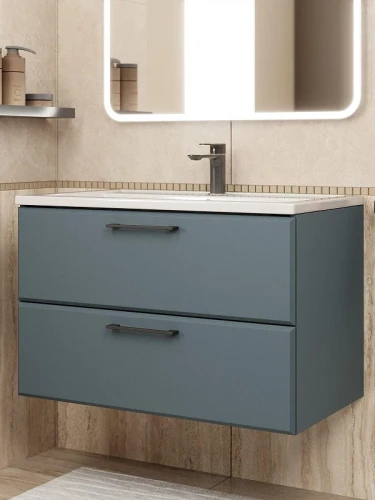 Тумба с раковиной Uperwood Foster New 80 KFosterNEW80g подвесная цвет Серый графит
