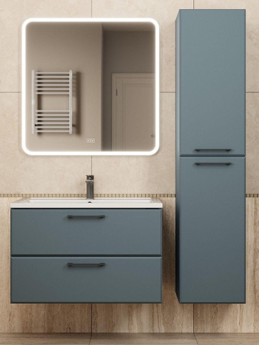 Тумба с раковиной Uperwood Foster New 80 KFosterNEW80g подвесная цвет Серый графит