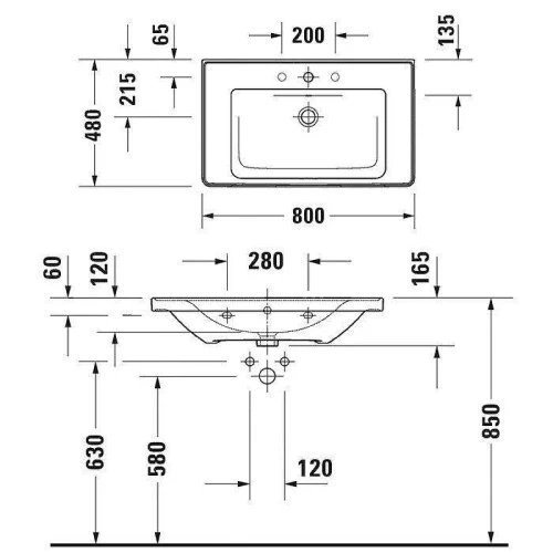 Мебельная раковина Duravit D-Neo 80 23678000001 цвет Белый