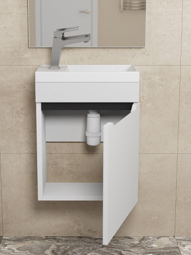 Тумба под раковину Uperwood Tanos 40 TTanos40WG подвесная цвет Белый матовый Графит матовый