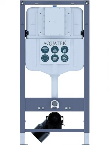 Комплект унитаза с инсталляцией Aquatek Set Aquatek Европа-INSP02 4в1 цвет Белый с сиденьем Микролифт и клавишей смыва цвет Белый