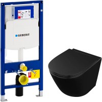 Комплект унитаза Owl 1975 Vind Cirkel-H OWLT190305 с инсталляцией Geberit Duofix Sigma UP320 111.300.00.5 с сиденьем Микролифт фарфор подвесной