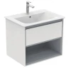 Тумба под раковину Ideal Standard Connect Air 60 E0826KN подвесная цвет Glossy White + Matt Light Grey (Белый глянцевый + Светло-серый матовый)