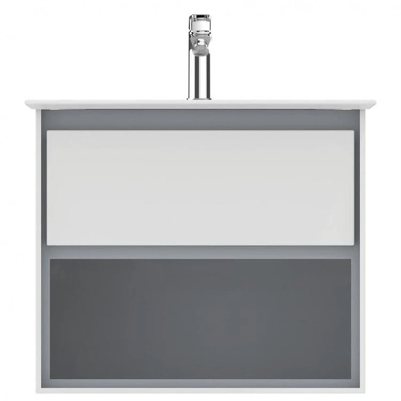 Тумба под раковину Ideal Standard Connect Air 60 E0826KN подвесная цвет Glossy White + Matt Light Grey (Белый глянцевый + Светло-серый матовый)