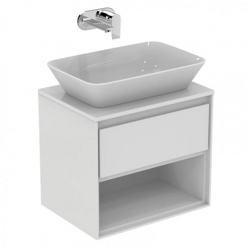 Тумба под раковину Ideal Standard Connect Air 60 E0826KN подвесная цвет Glossy White + Matt Light Grey (Белый глянцевый + Светло-серый матовый)