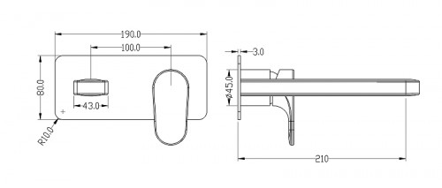 Смеситель для раковины Boheme Spectre 455-BR Бронза латунь встраиваемый