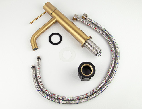 Смеситель для раковины Kaiser Vita 43211-3 Шлифованное золото латунь