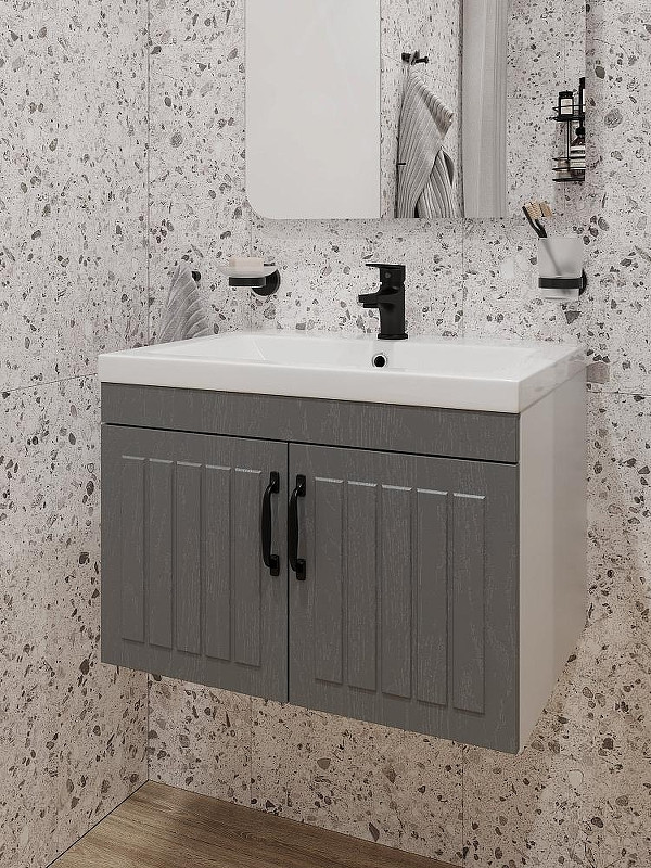 Тумба с раковиной DIWO Сочи 60 подвесная цвет Антрацит