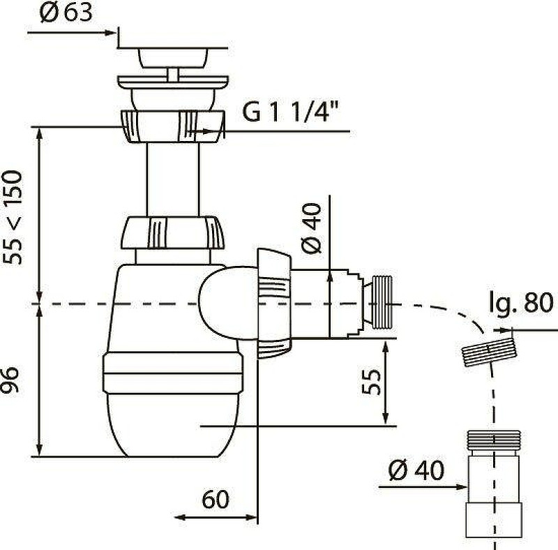 Тумба с раковиной DIWO Сочи 60 подвесная цвет Антрацит