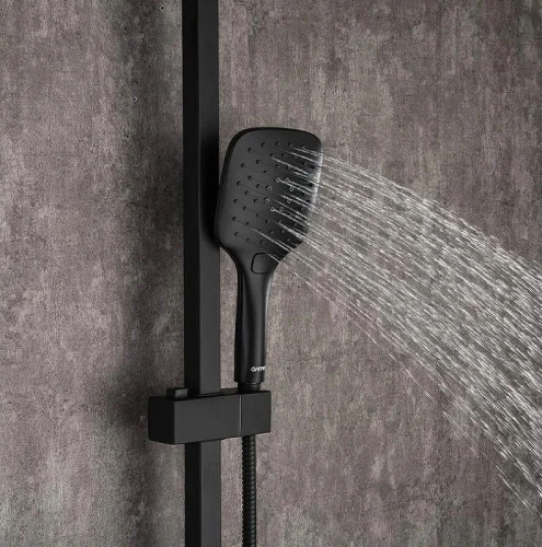 Душевая система Gappo G2417-6 Черный матовый латунь на стену