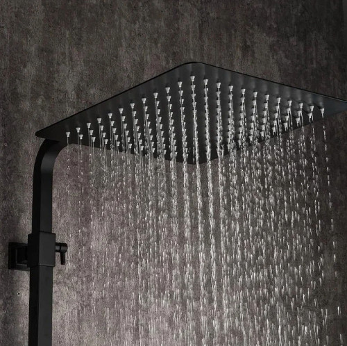 Душевая система Gappo G2417-6 Черный матовый латунь на стену