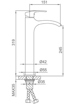 Смеситель для раковины Frap H69 F1069-2 Хром латунь