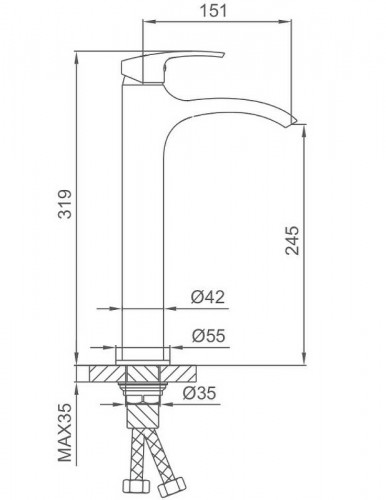 Смеситель для раковины Frap H69 F1069-2 Хром латунь