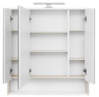 Зеркальный шкаф Aquaton Рико 80 1A215302RIB90 Белый Ясень фабрик МДФ / ЛДСП, стекло