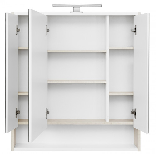 Зеркальный шкаф Aquaton Рико 80 1A215302RIB90 Белый Ясень фабрик МДФ / ЛДСП, стекло