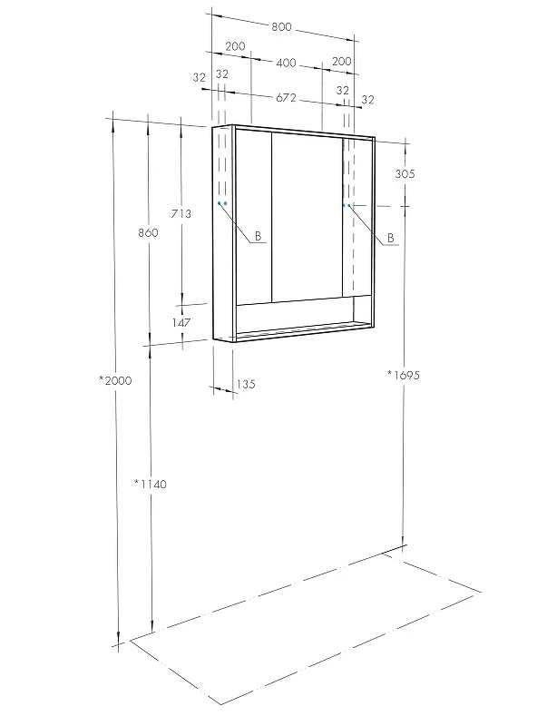 Зеркальный шкаф Aquaton Рико 80 1A215302RIB90 Белый Ясень фабрик МДФ / ЛДСП, стекло