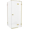 Душевой уголок New Trendy Avexa Gold 100х80 R EXK-1755 профиль Брашированное золото стекло прозрачное