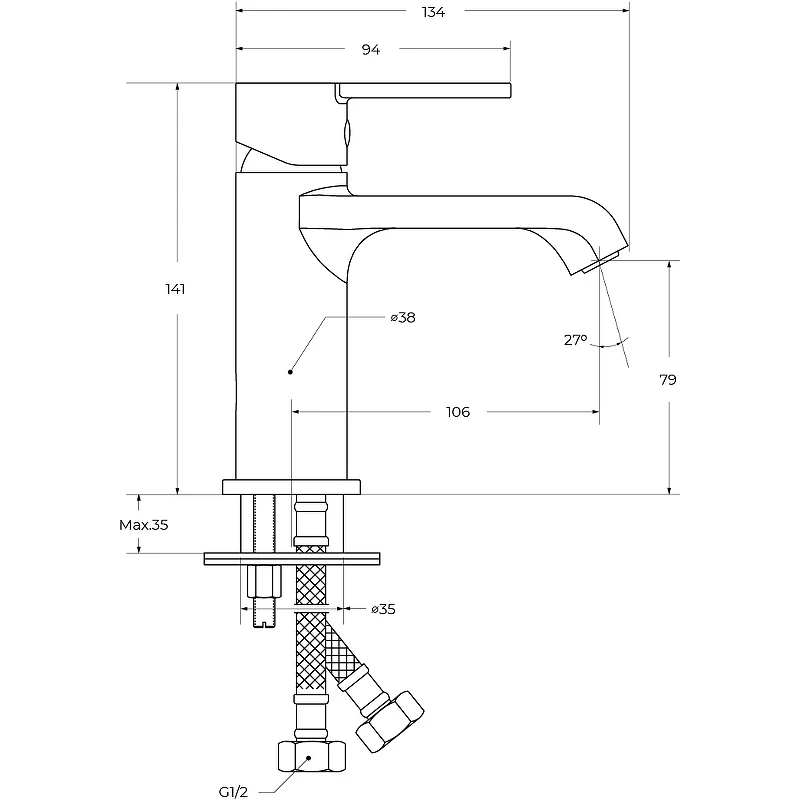 Смеситель для раковины BelBagno Aurora AURORA-LVM-CRM-W0 Хром