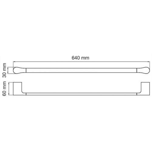 Полотенцедержатель WasserKRAFT Elbе K-7230 Черный матовый