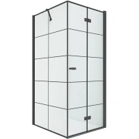 Душевой уголок New Trendy New Soleo Black 90х90 R D-0290A/D-0121B профиль Черный стекло прозрачное