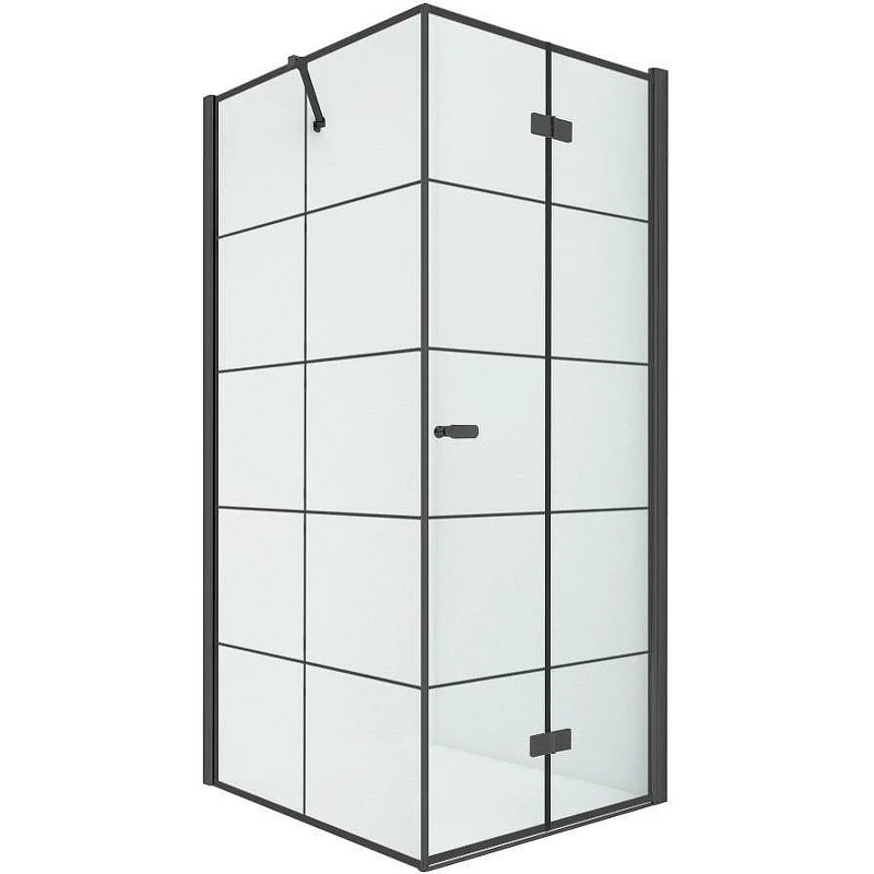 Душевой уголок New Trendy New Soleo Black 90х90 R D-0290A/D-0121B профиль Черный стекло прозрачное